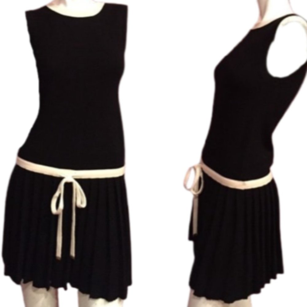 Juicy Couture Merino Wool Tennis Dress Drop Waist Tie Pleated NWOT - Picture 2 of 9